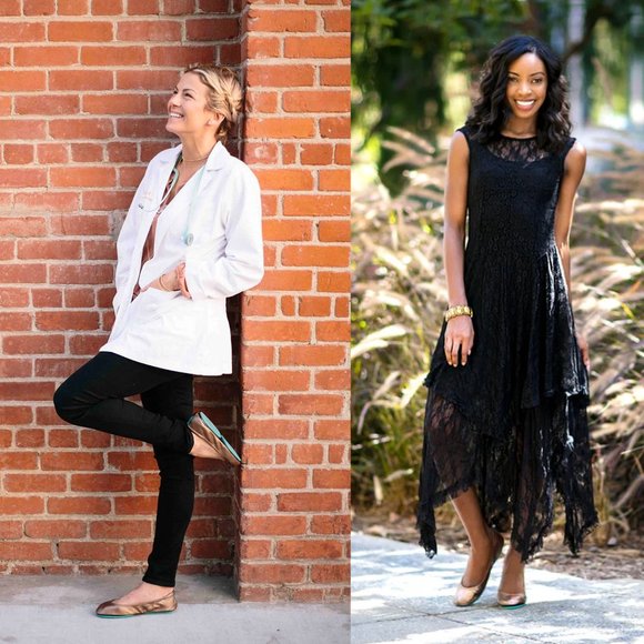 TIEKS Metallic Bronze & Turquoise Leather Foldable Ballet Flats Size 7 - Picture 14 of 16